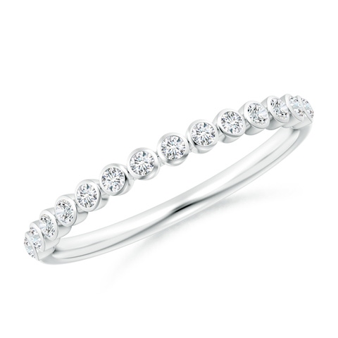 1.5mm GVS2 Bezel-Set Diamond Half Eternity Wedding Band in White Gold