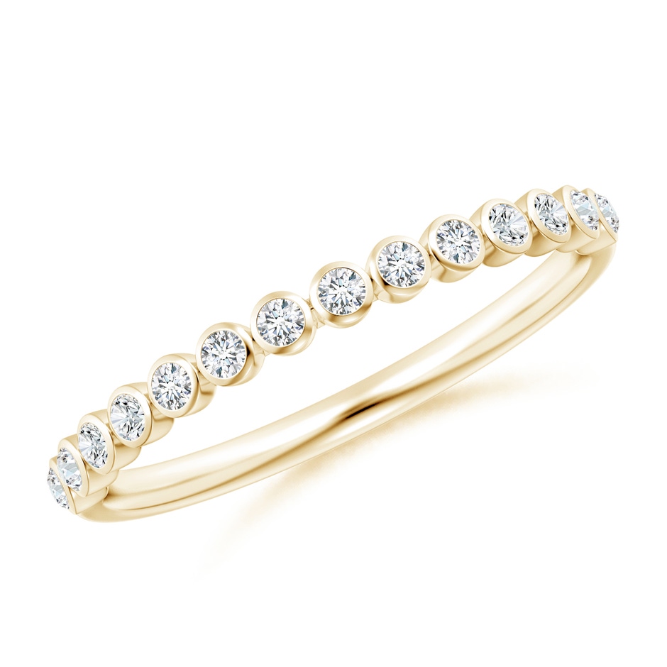 1.5mm GVS2 Bezel-Set Diamond Half Eternity Wedding Band in Yellow Gold 