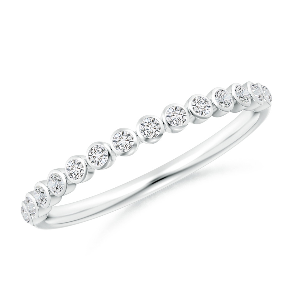 1.5mm HSI2 Bezel-Set Diamond Half Eternity Wedding Band in White Gold 