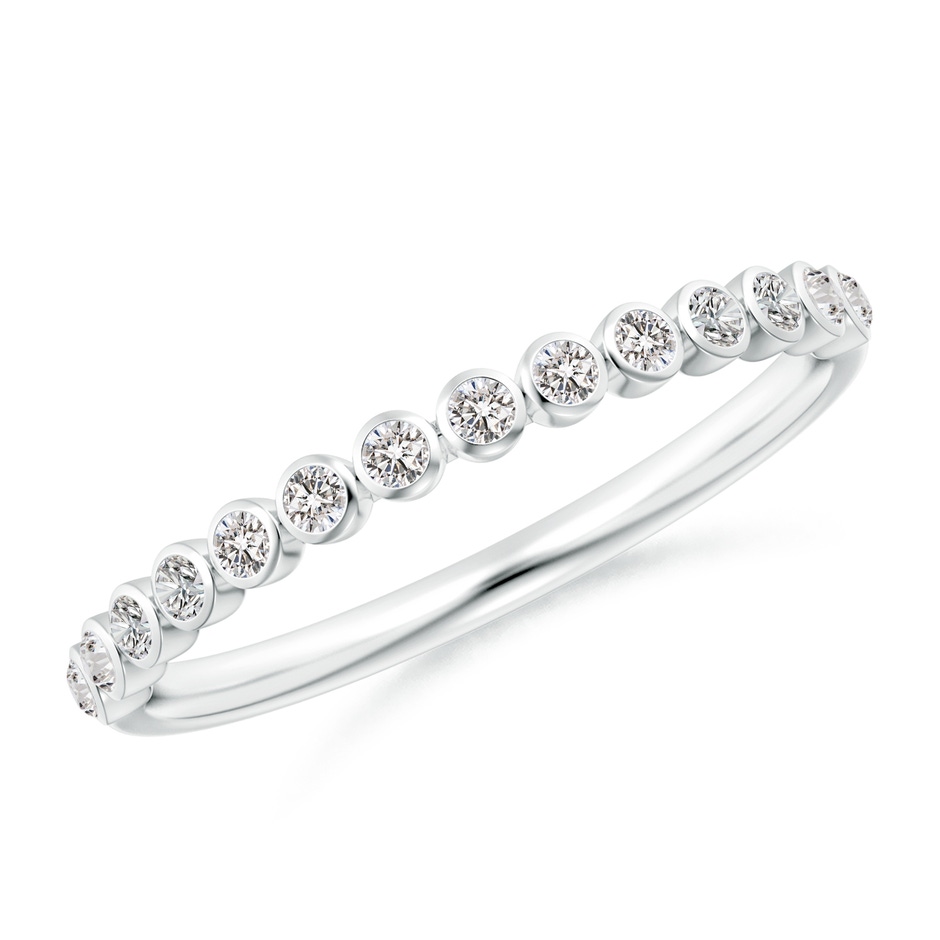 1.5mm IJI1I2 Bezel-Set Diamond Half Eternity Wedding Band in White Gold 