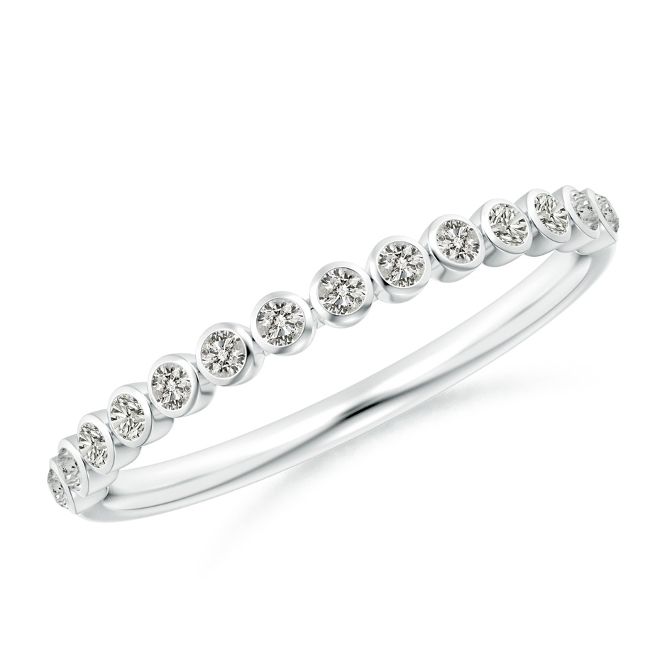 1.5mm KI3 Bezel-Set Diamond Half Eternity Wedding Band in White Gold 