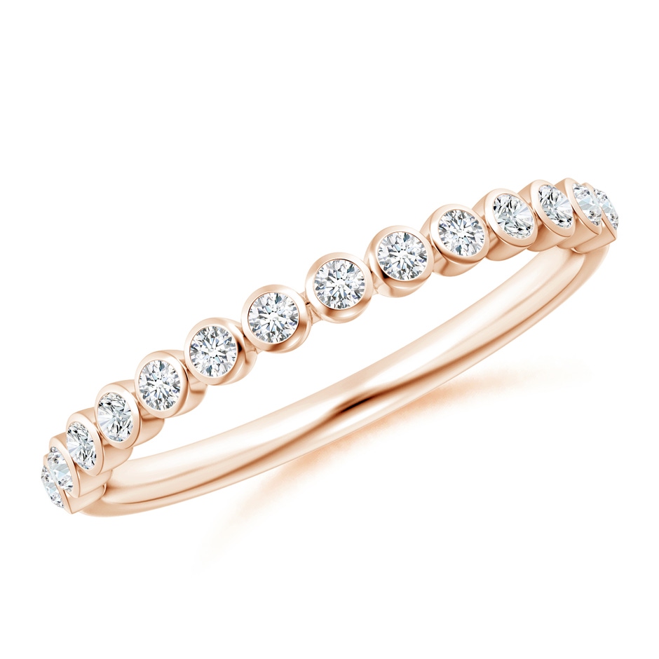 1.6mm GVS2 Bezel-Set Diamond Half Eternity Wedding Band in Rose Gold 