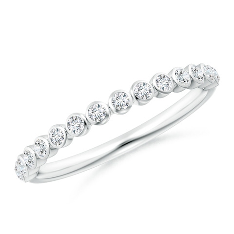 1.6mm GVS2 Bezel-Set Diamond Half Eternity Wedding Band in White Gold