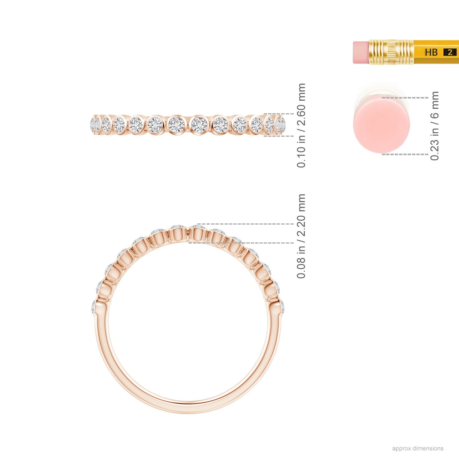 H, SI2 / 0.25 CT / 14 KT Rose Gold