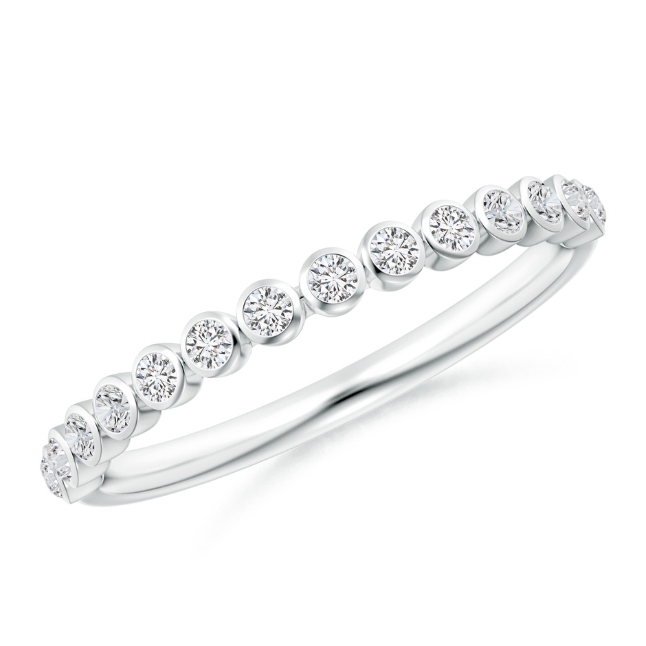1.6mm HSI2 Bezel-Set Diamond Half Eternity Wedding Band in White Gold 