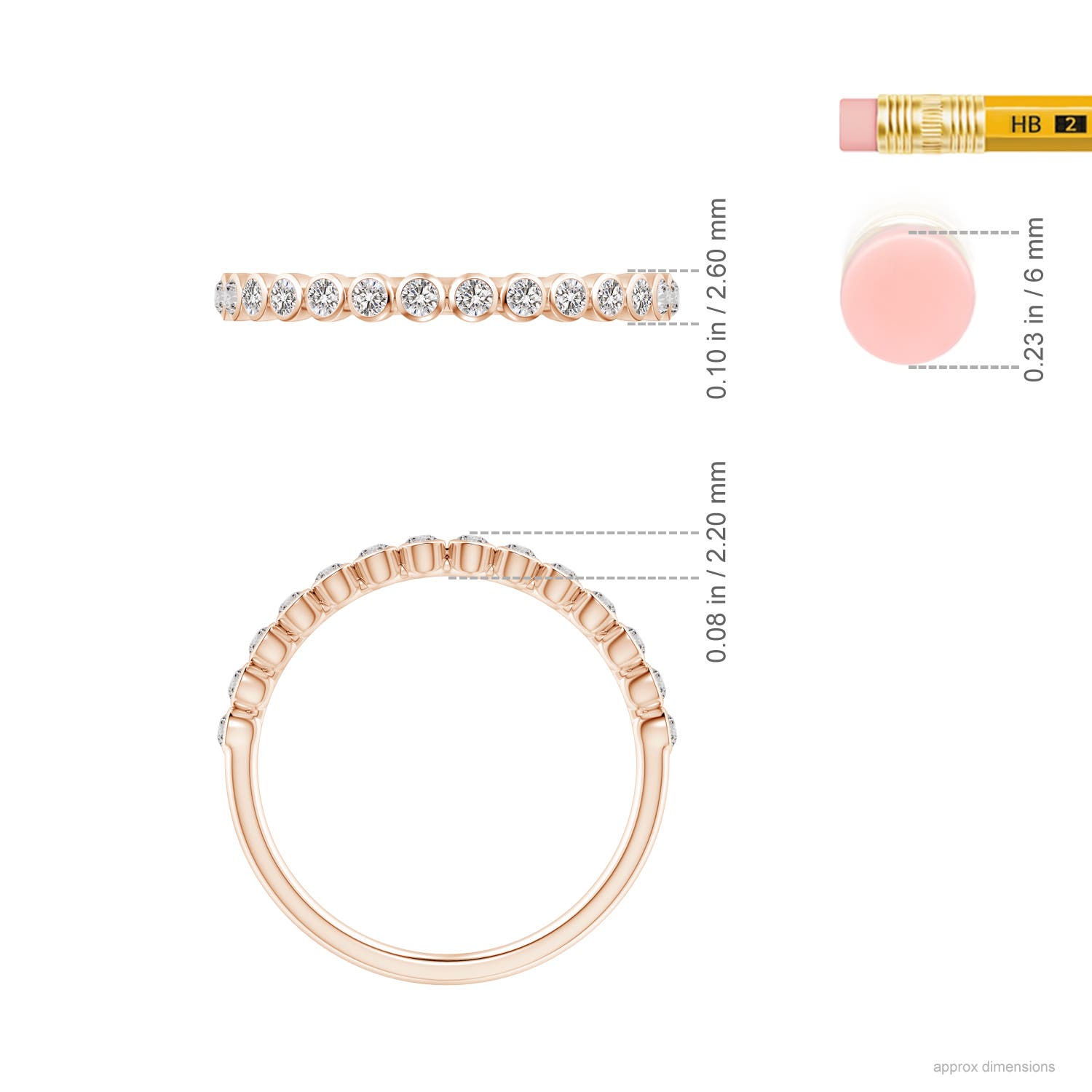 I-J, I1-I2 / 0.25 CT / 14 KT Rose Gold