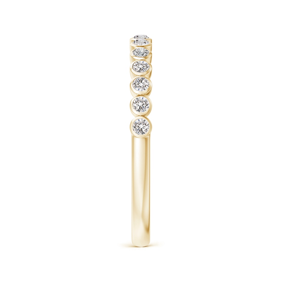 1.6mm IJI1I2 Bezel-Set Diamond Half Eternity Wedding Band in Yellow Gold side-2
