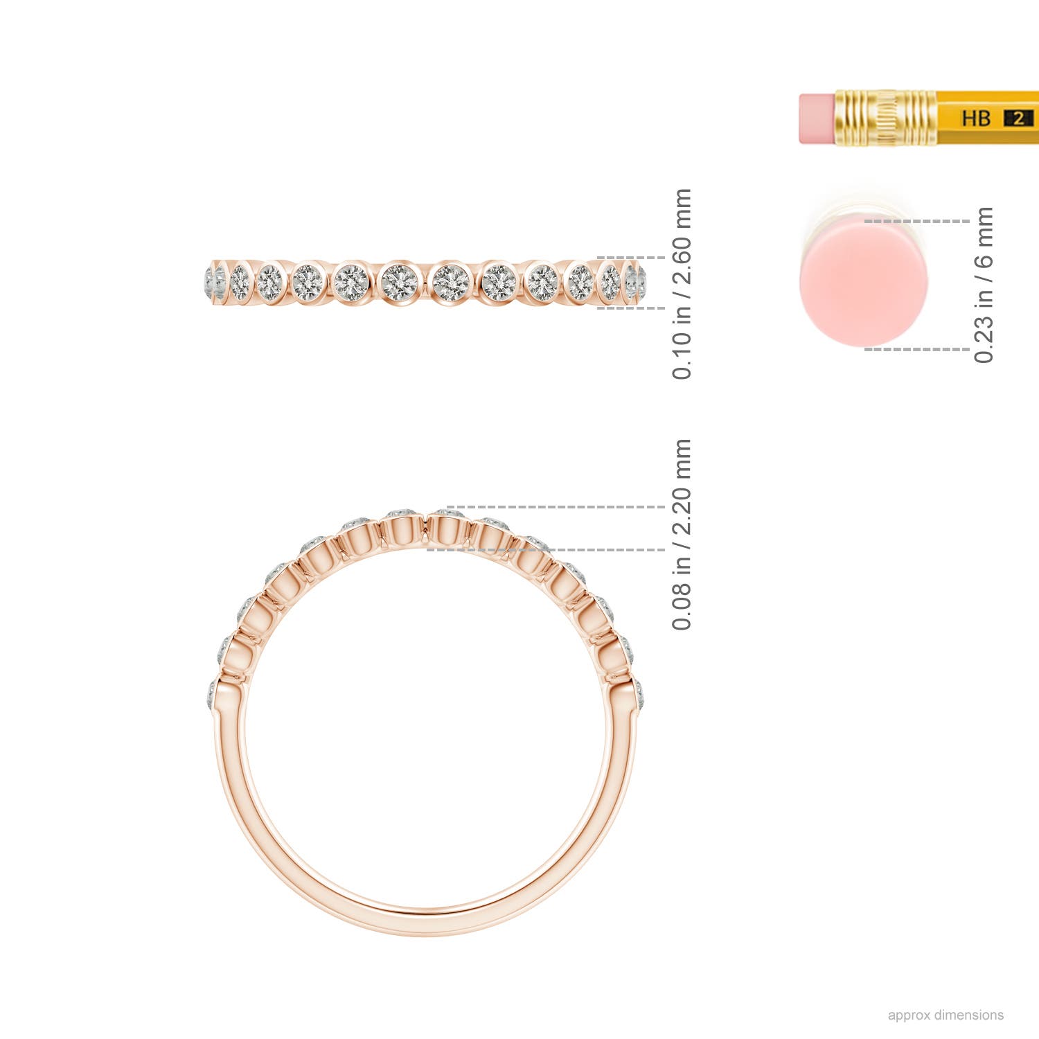 K, I3 / 0.25 CT / 14 KT Rose Gold