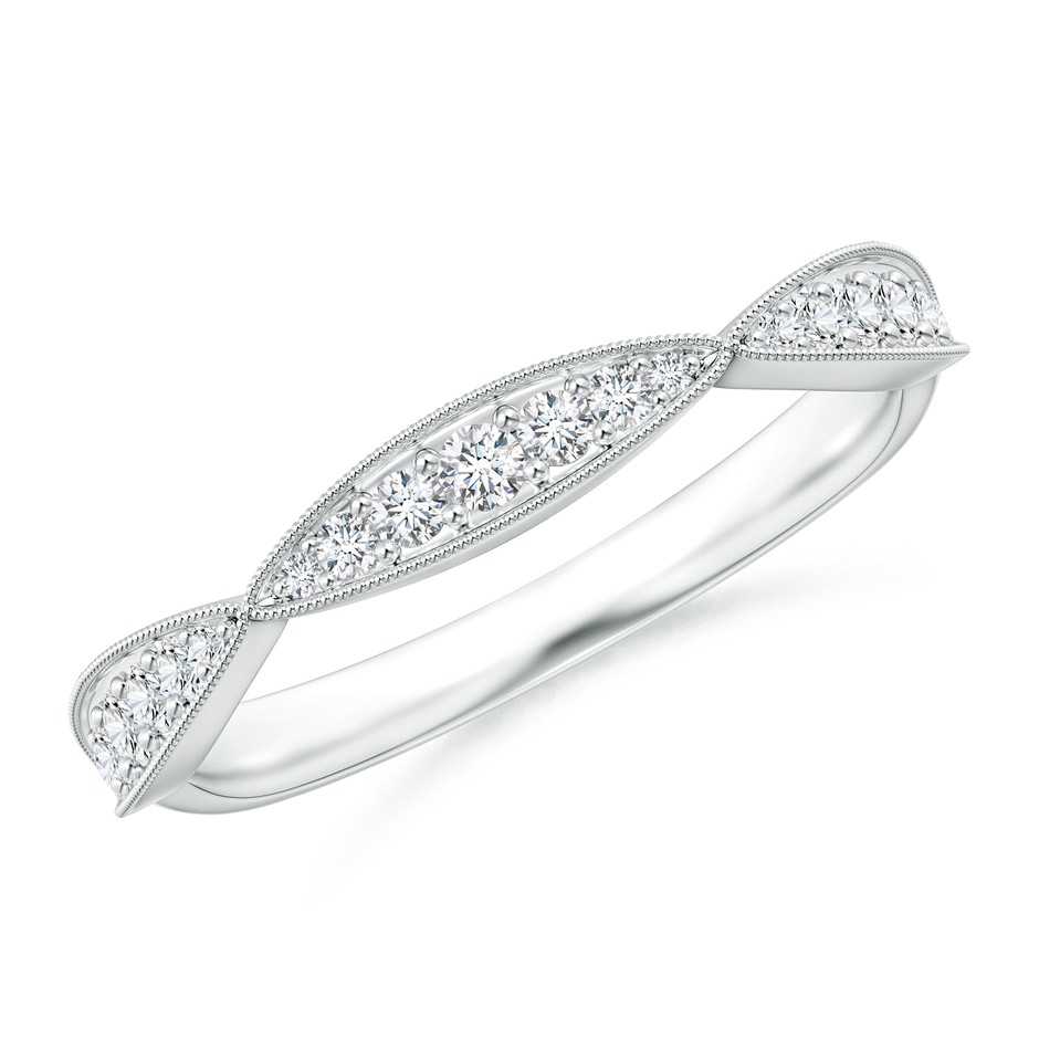 1.45mm GVS2 Pave-Set Diamond Marquise Wedding Band with Milgrain in White Gold 