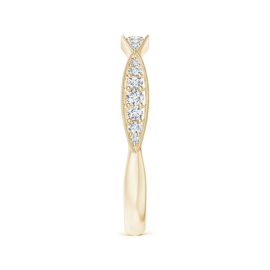 1.45mm GVS2 Pave-Set Diamond Marquise Wedding Band with Milgrain in Yellow Gold side-2