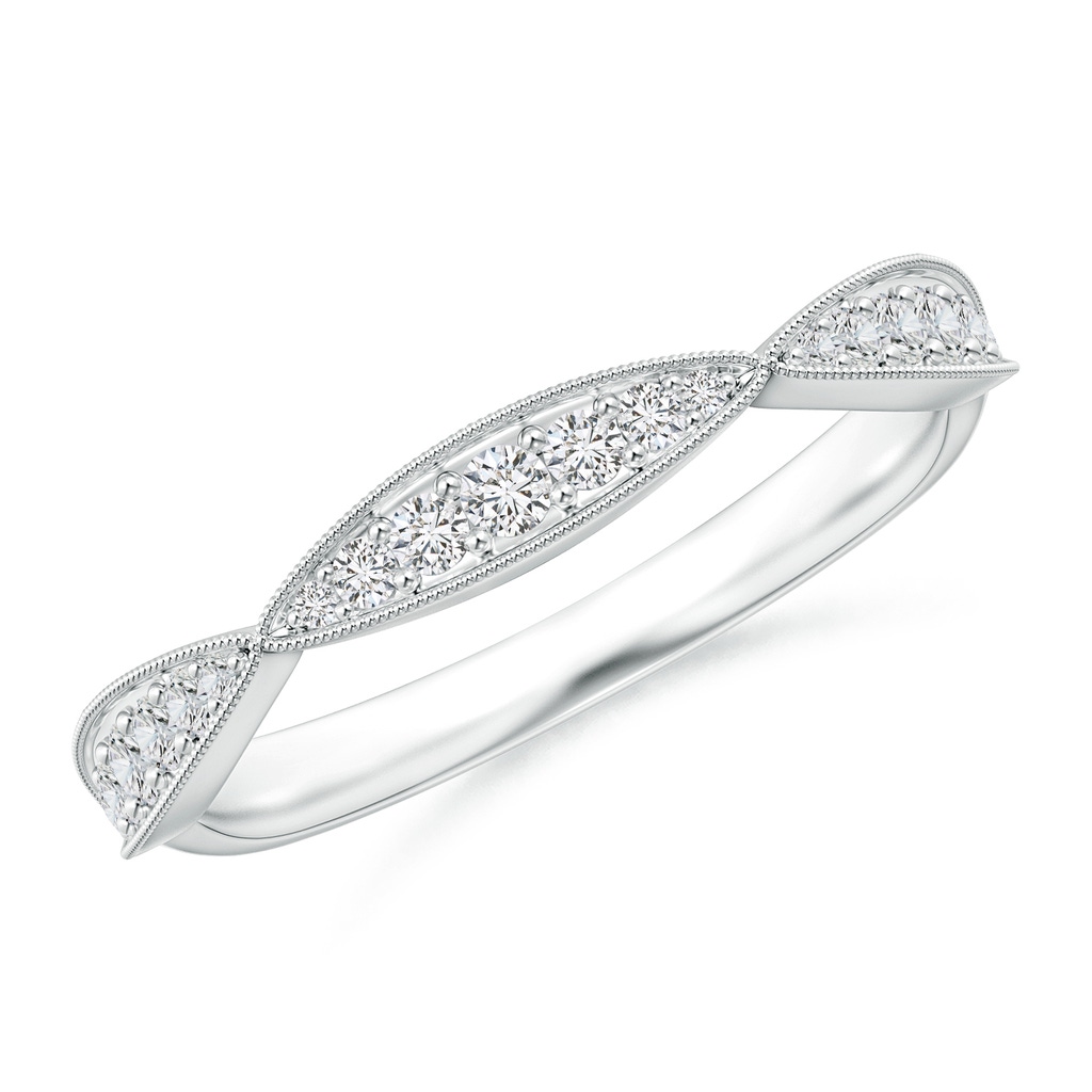 1.45mm HSI2 Pave-Set Diamond Marquise Wedding Band with Milgrain in P950 Platinum