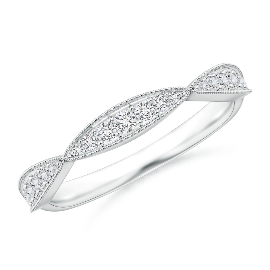 1.45mm HSI2 Pave-Set Diamond Marquise Wedding Band with Milgrain in P950 Platinum 