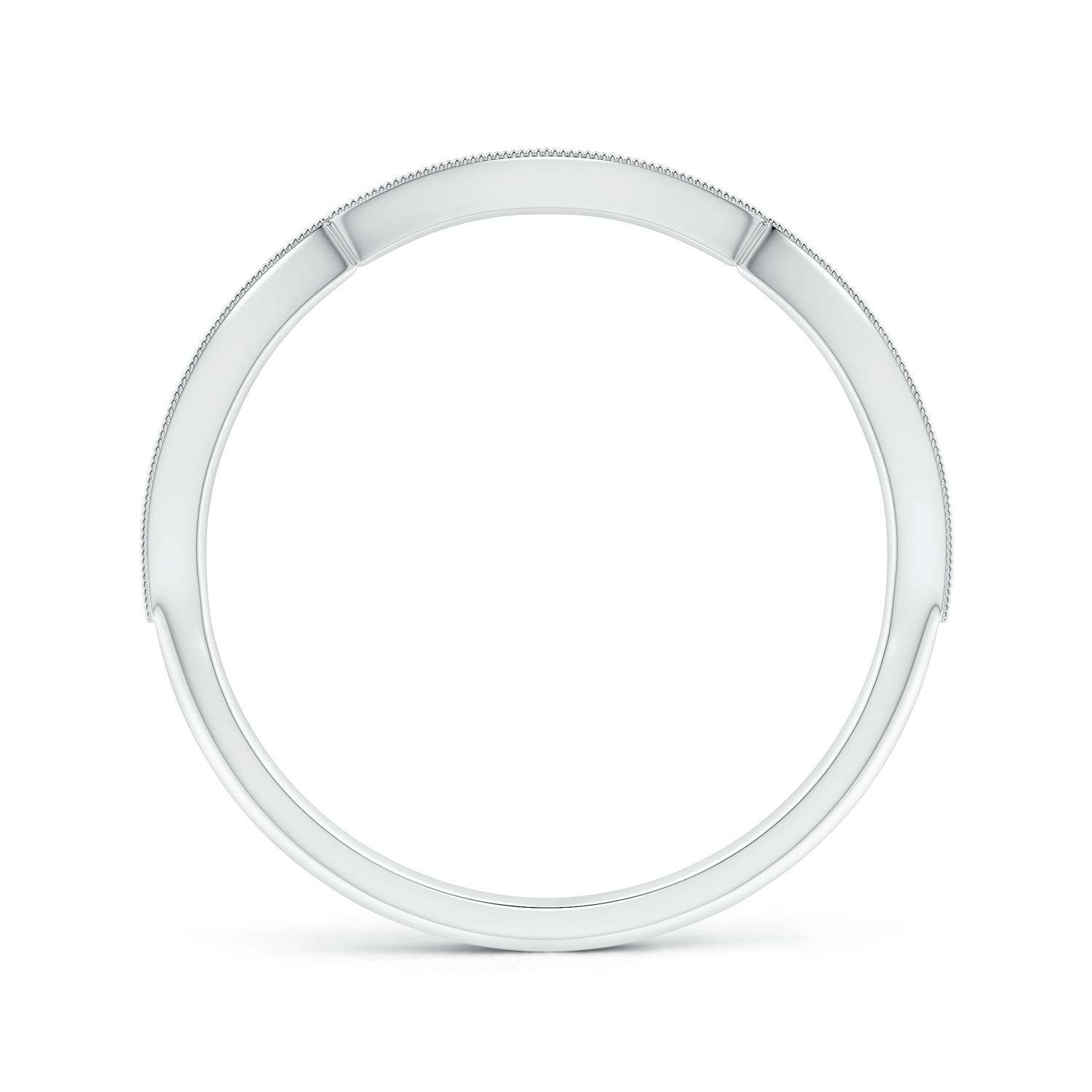 1.45mm HSI2 Pave-Set Diamond Marquise Wedding Band with Milgrain in P950 Platinum - side 2