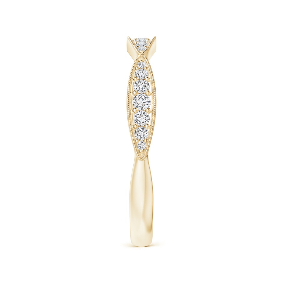 1.45mm HSI2 Pave-Set Diamond Marquise Wedding Band with Milgrain in Yellow Gold side-2