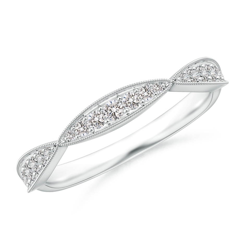 1.45mm IJI1I2 Pave-Set Diamond Marquise Wedding Band with Milgrain in P950 Platinum 
