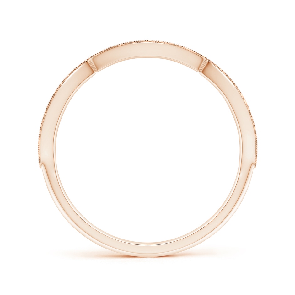 1.45mm IJI1I2 Pave-Set Diamond Marquise Wedding Band with Milgrain in Rose Gold side-1