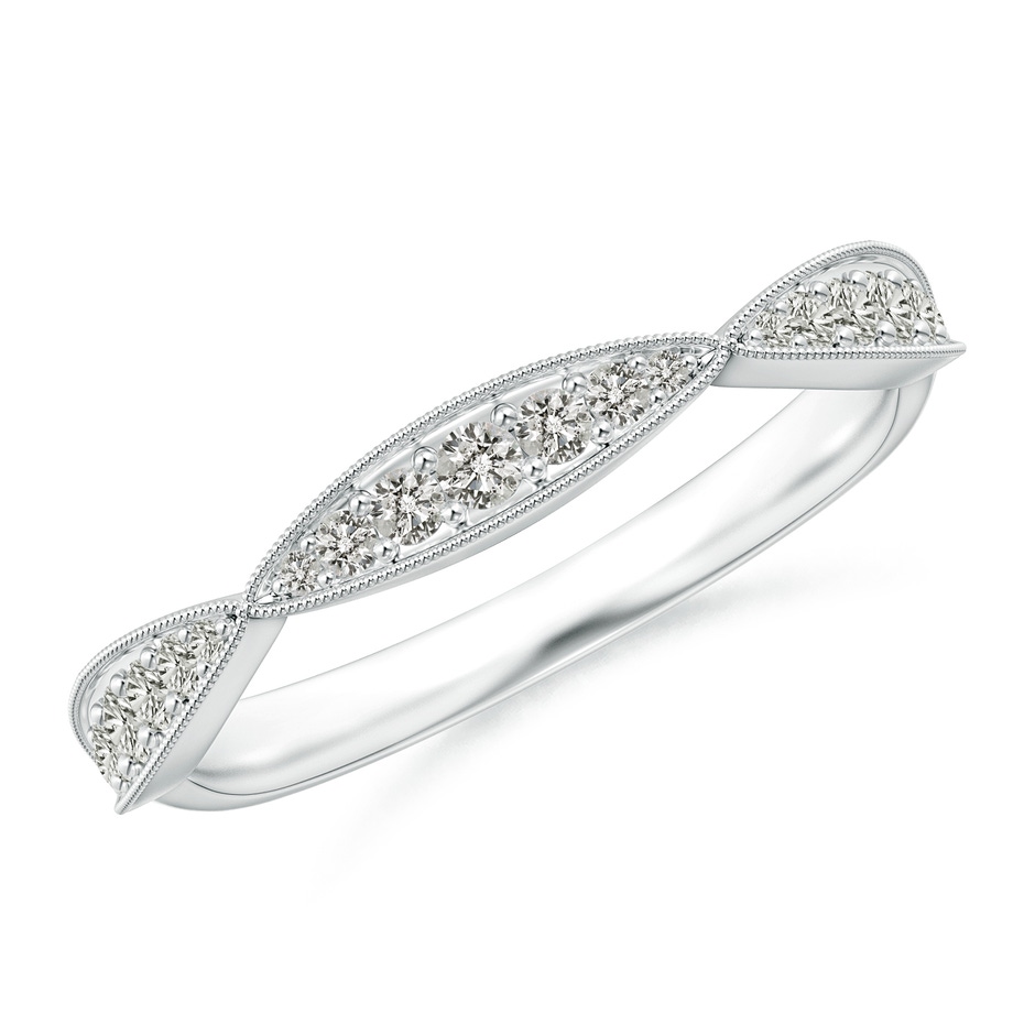 1.45mm KI3 Pave-Set Diamond Marquise Wedding Band with Milgrain in P950 Platinum 