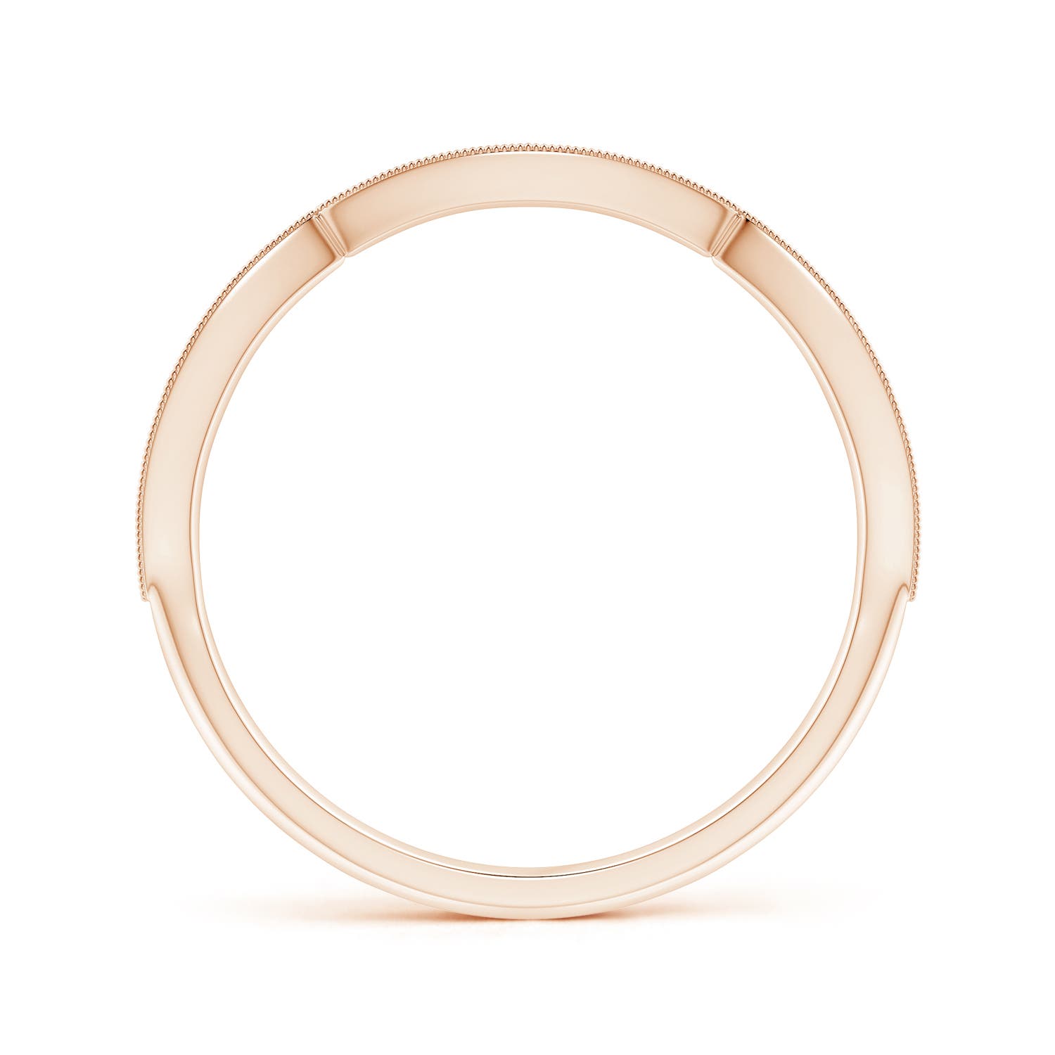 1.45mm KI3 Pave-Set Diamond Marquise Wedding Band with Milgrain in Rose Gold - side 2