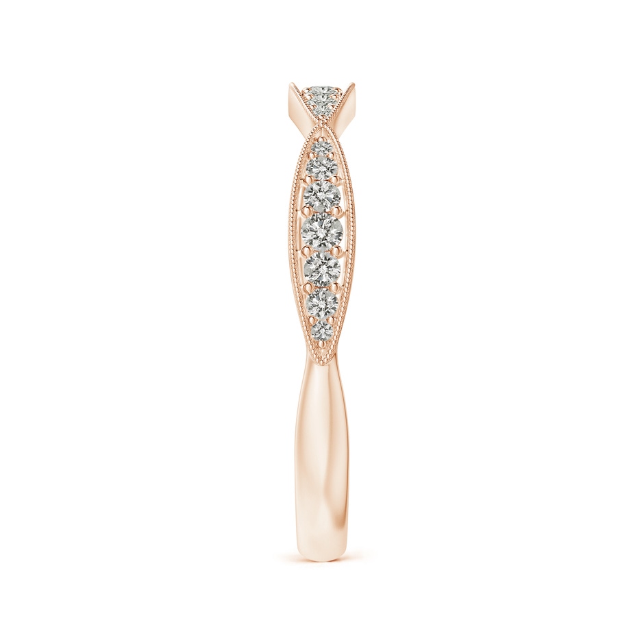 1.45mm KI3 Pave-Set Diamond Marquise Wedding Band with Milgrain in Rose Gold side-2
