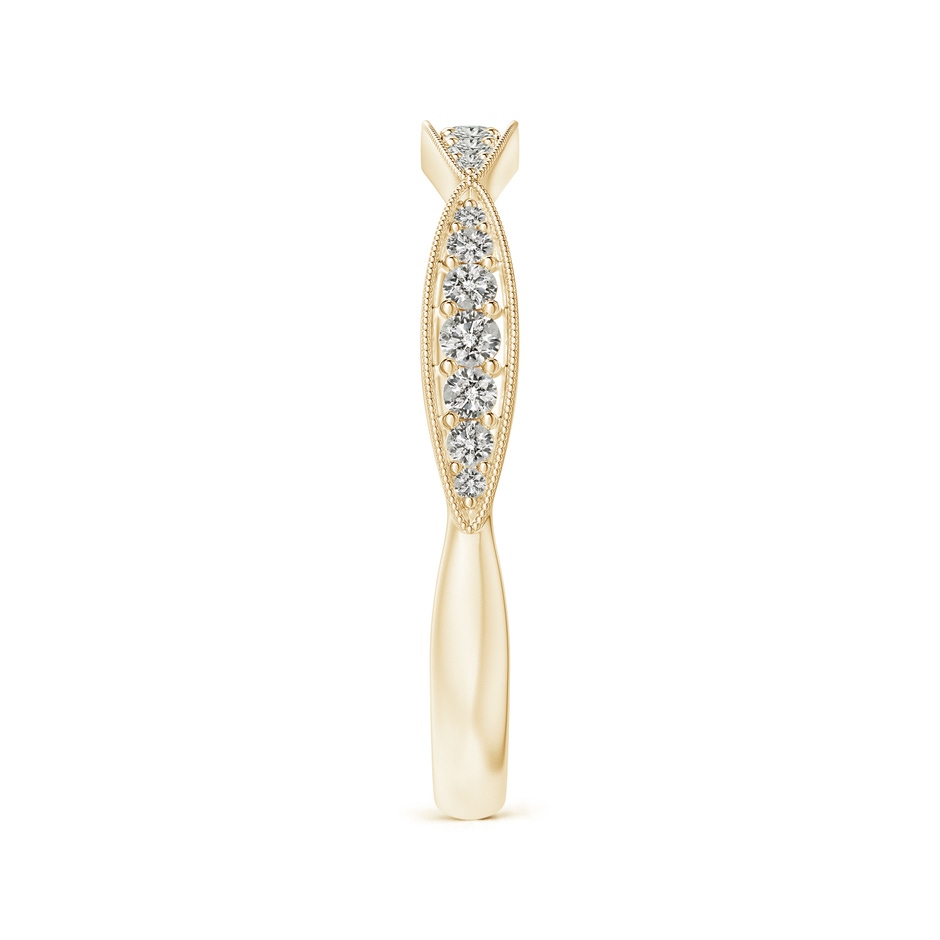 1.45mm KI3 Pave-Set Diamond Marquise Wedding Band with Milgrain in Yellow Gold side-2