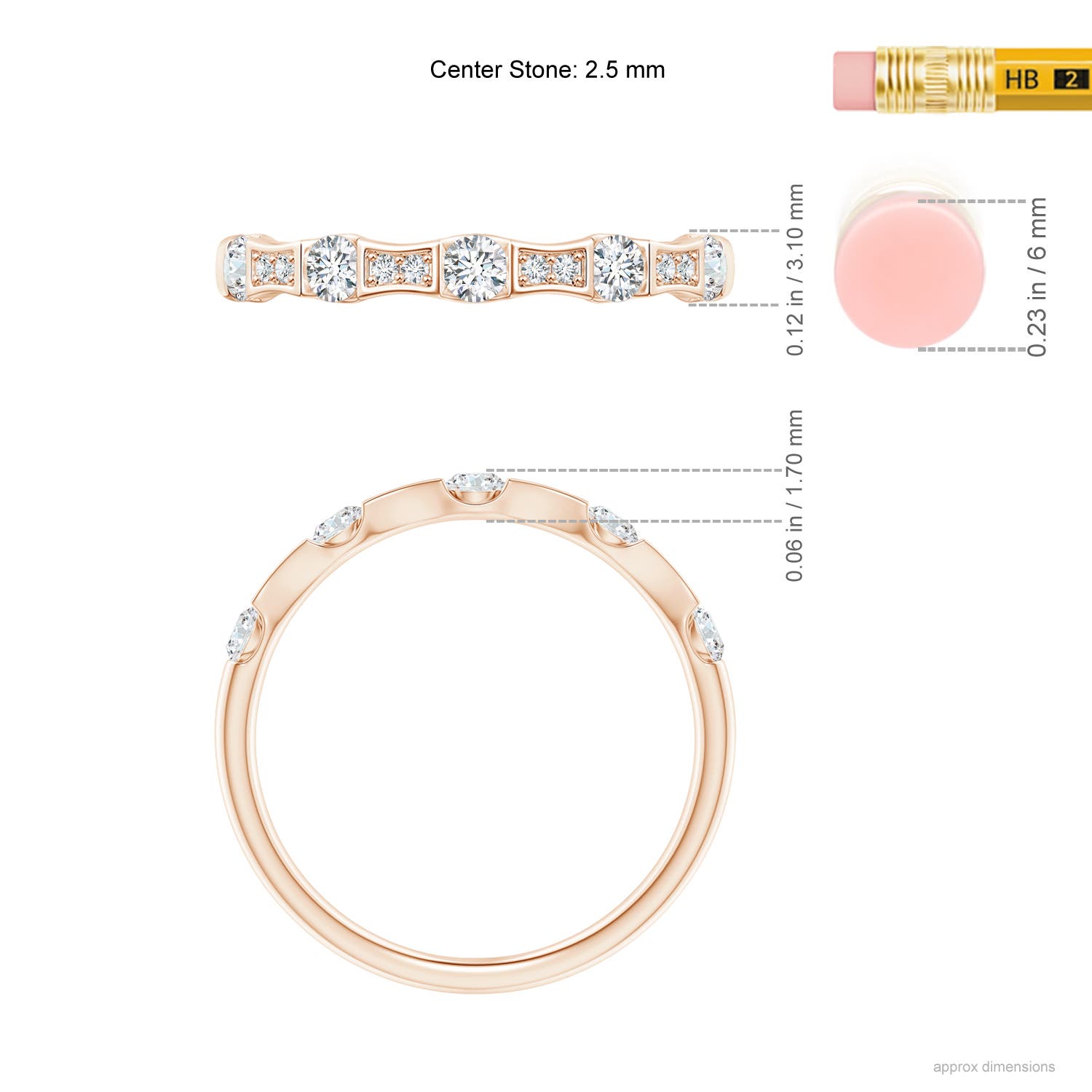 G, VS2 / 0.38 CT / 14 KT Rose Gold