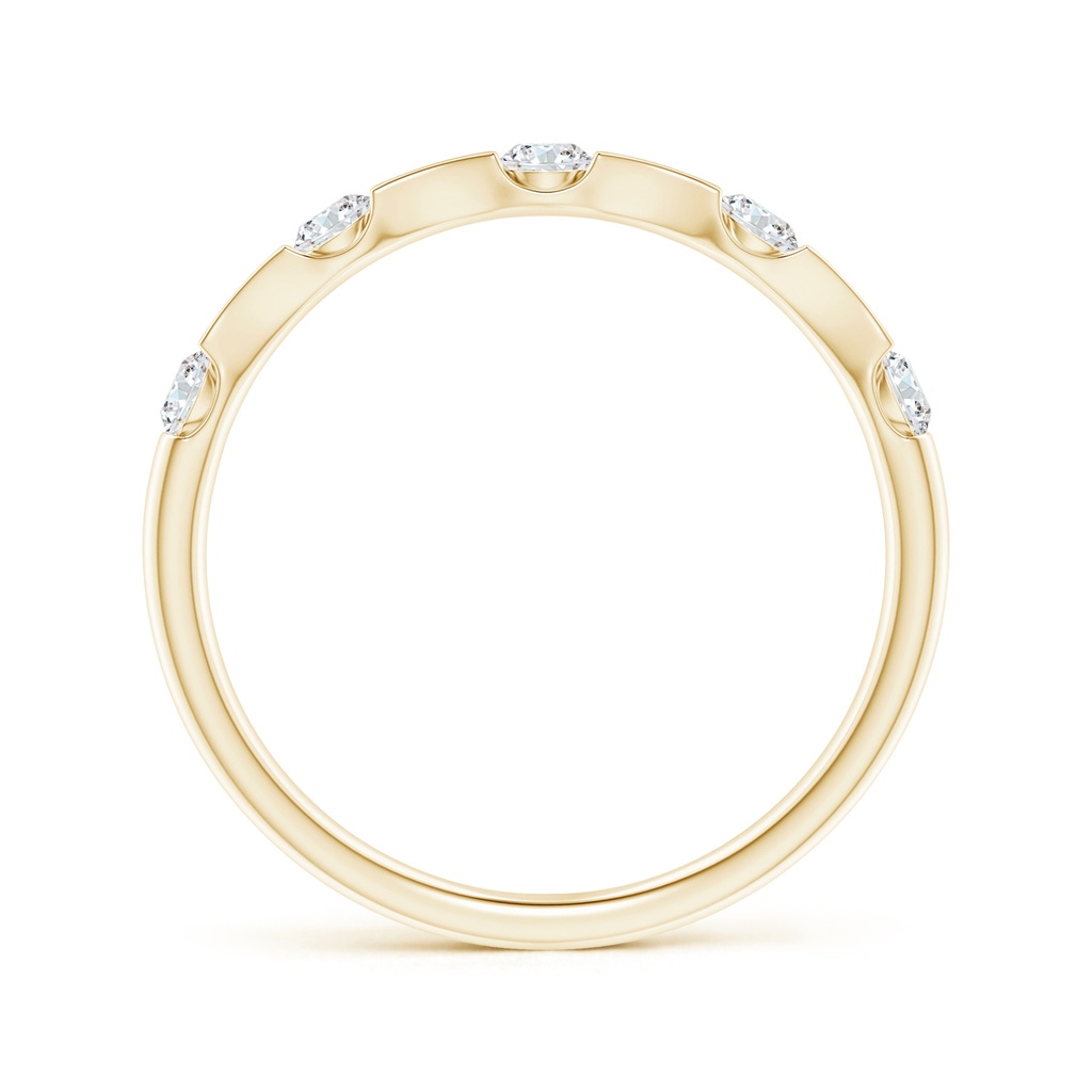2.5mm GVS2 Bar and Pave-Set Diamond Bow Tie Station Wedding Band in Yellow Gold - side_1