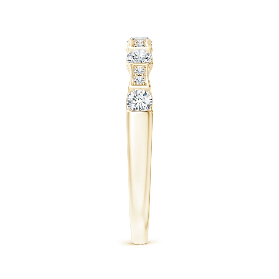 2.5mm GVS2 Bar and Pave-Set Diamond Bow Tie Station Wedding Band in Yellow Gold side-2