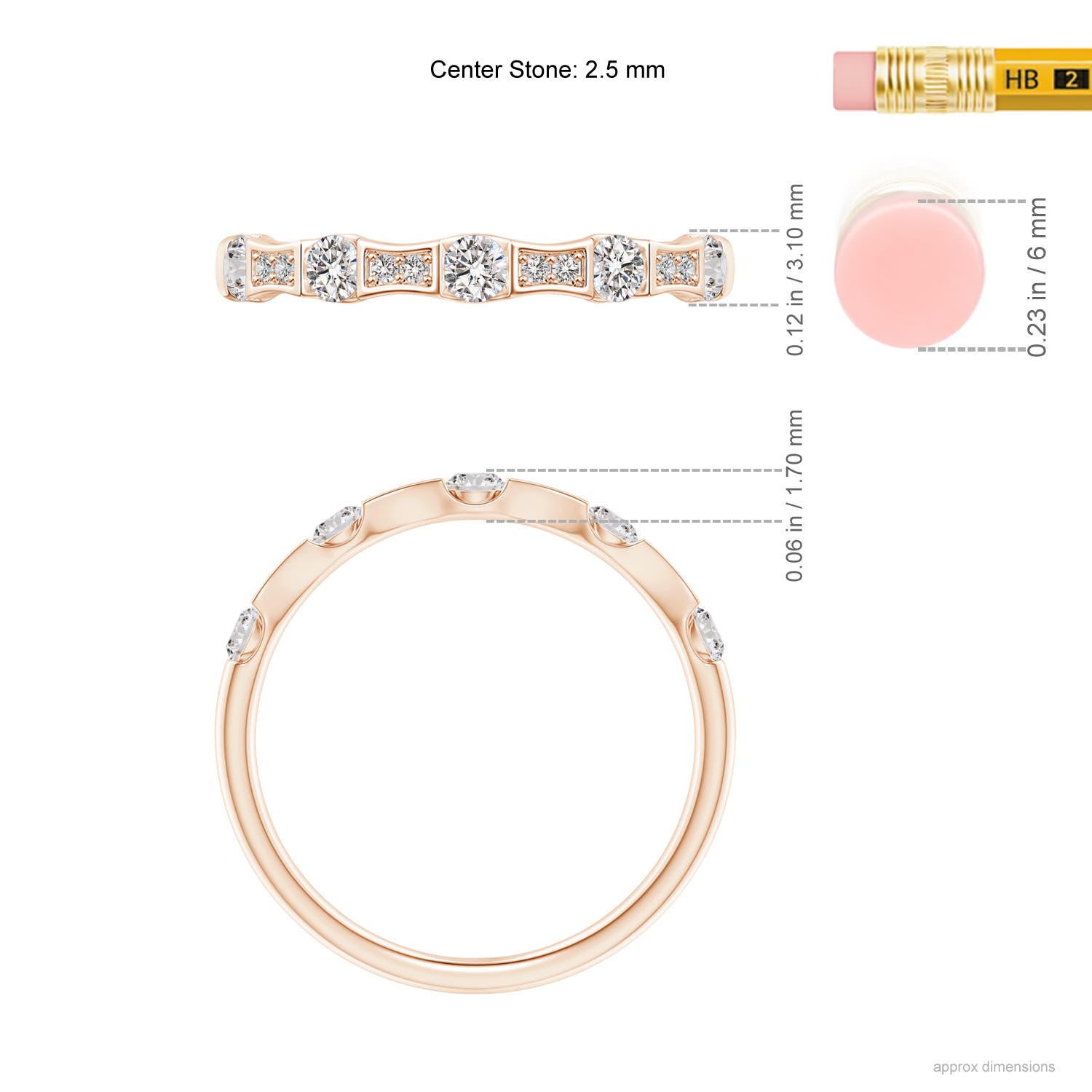 I-J, I1-I2 / 0.38 CT / 14 KT Rose Gold