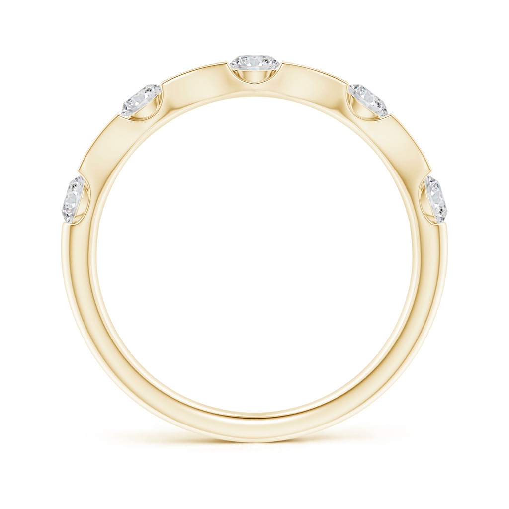 2.9mm HSI2 Bar and Pave-Set Diamond Bow Tie Station Wedding Band in Yellow Gold - side_1