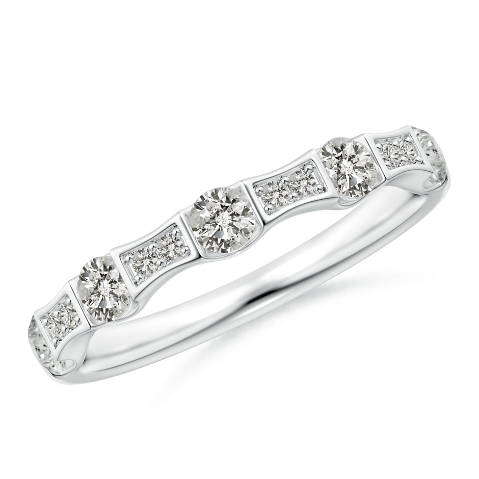 2.9mm KI3 Bar and Pave-Set Diamond Bow Tie Station Wedding Band in P950 Platinum 