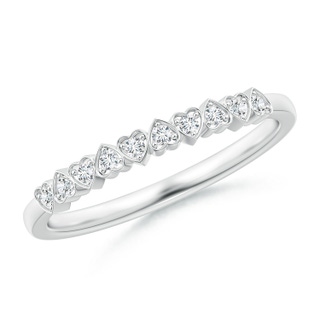 1.3mm GVS2 Pave-Set Diamond Heart Wedding Band in P950 Platinum