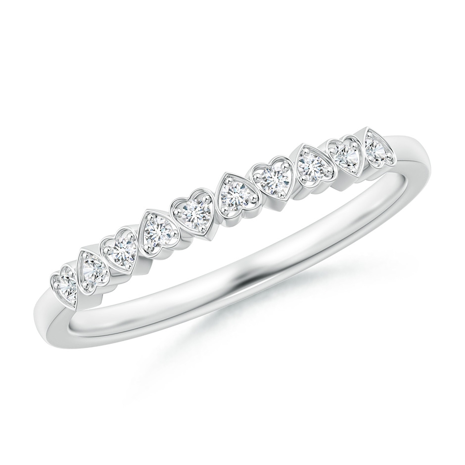 1.3mm GVS2 Pave-Set Diamond Heart Wedding Band in P950 Platinum 