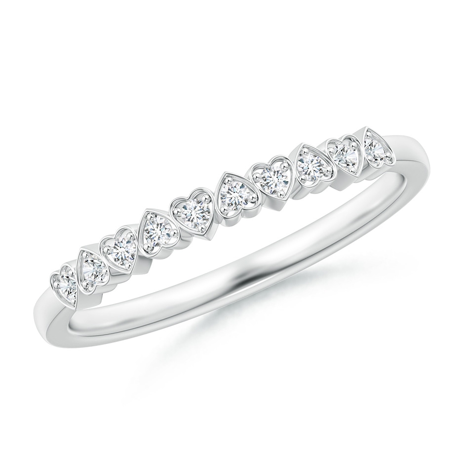 1.3mm GVS2 Pave-Set Diamond Heart Wedding Band in White Gold 