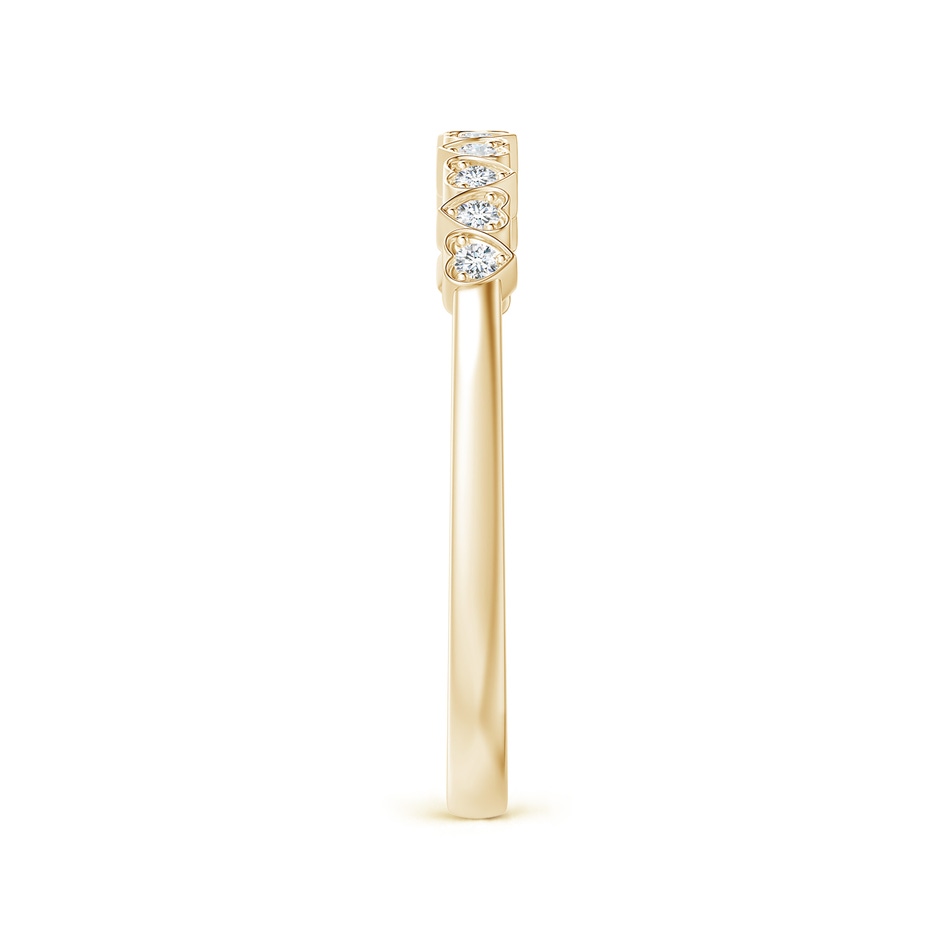 1.3mm GVS2 Pave-Set Diamond Heart Wedding Band in Yellow Gold side-2