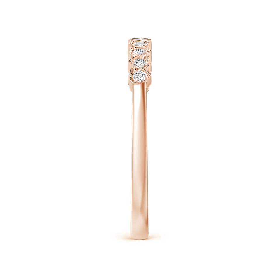 1.3mm HSI2 Pave-Set Diamond Heart Wedding Band in Rose Gold side-2
