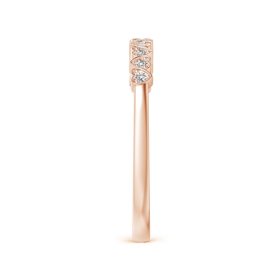 1.3mm IJI1I2 Pave-Set Diamond Heart Wedding Band in Rose Gold side-2