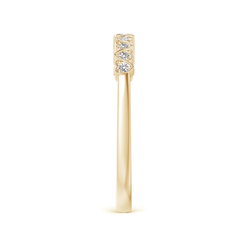 1.3mm IJI1I2 Pave-Set Diamond Heart Wedding Band in Yellow Gold side-2
