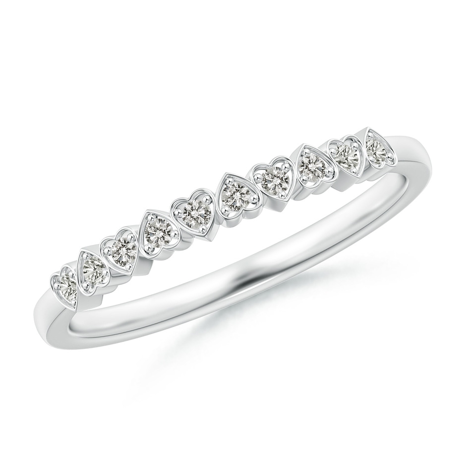 1.3mm KI3 Pave-Set Diamond Heart Wedding Band in P950 Platinum 