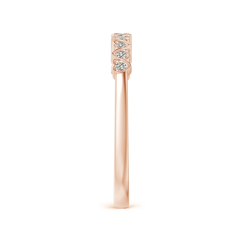 1.3mm KI3 Pave-Set Diamond Heart Wedding Band in Rose Gold side-2