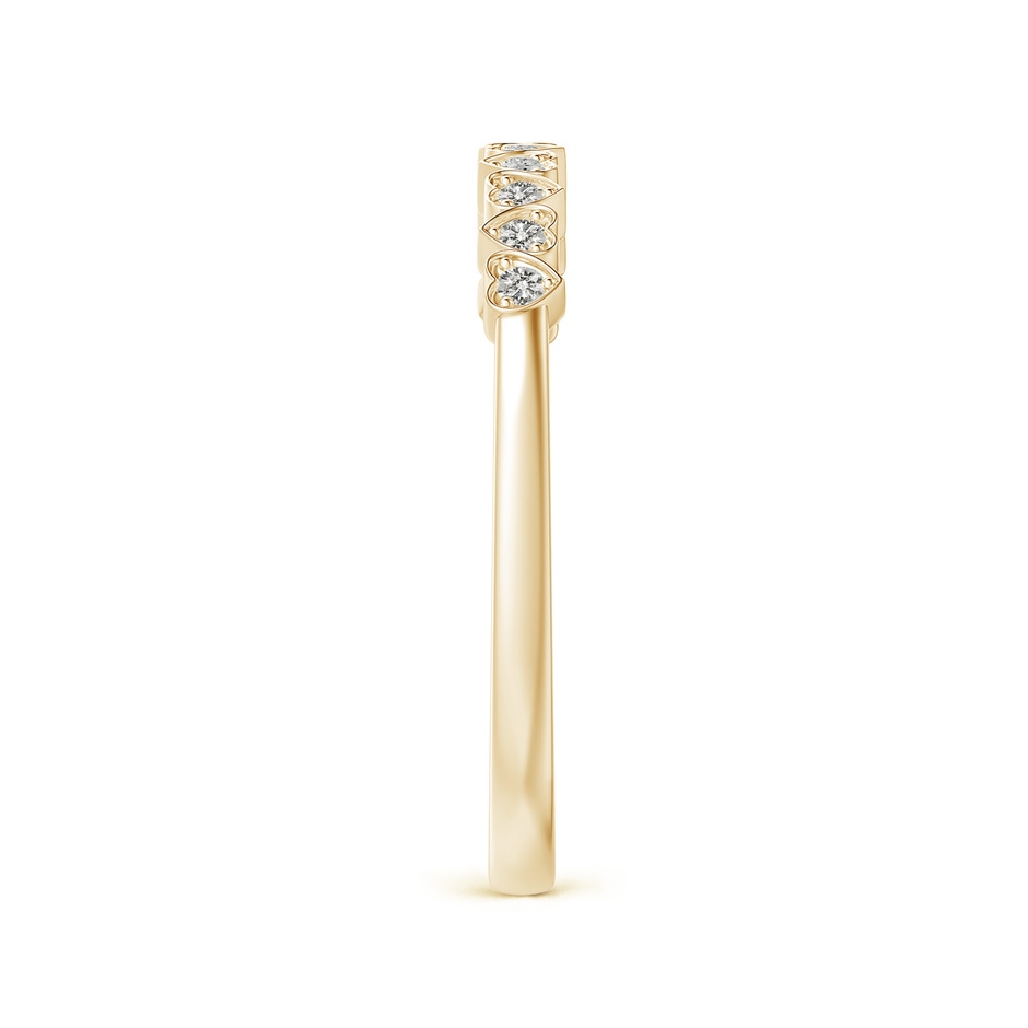 1.3mm KI3 Pave-Set Diamond Heart Wedding Band in Yellow Gold side-2