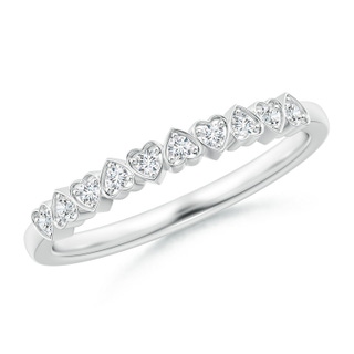 1.4mm GVS2 Pave-Set Diamond Heart Wedding Band in P950 Platinum