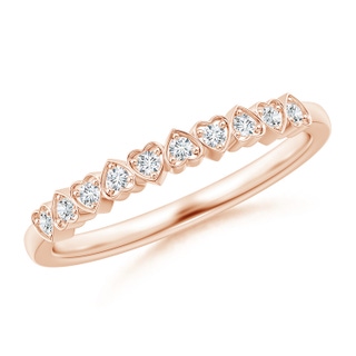 1.4mm GVS2 Pave-Set Diamond Heart Wedding Band in Rose Gold