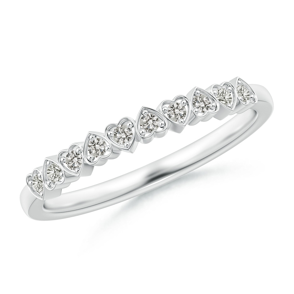 1.4mm KI3 Pave-Set Diamond Heart Wedding Band in White Gold 