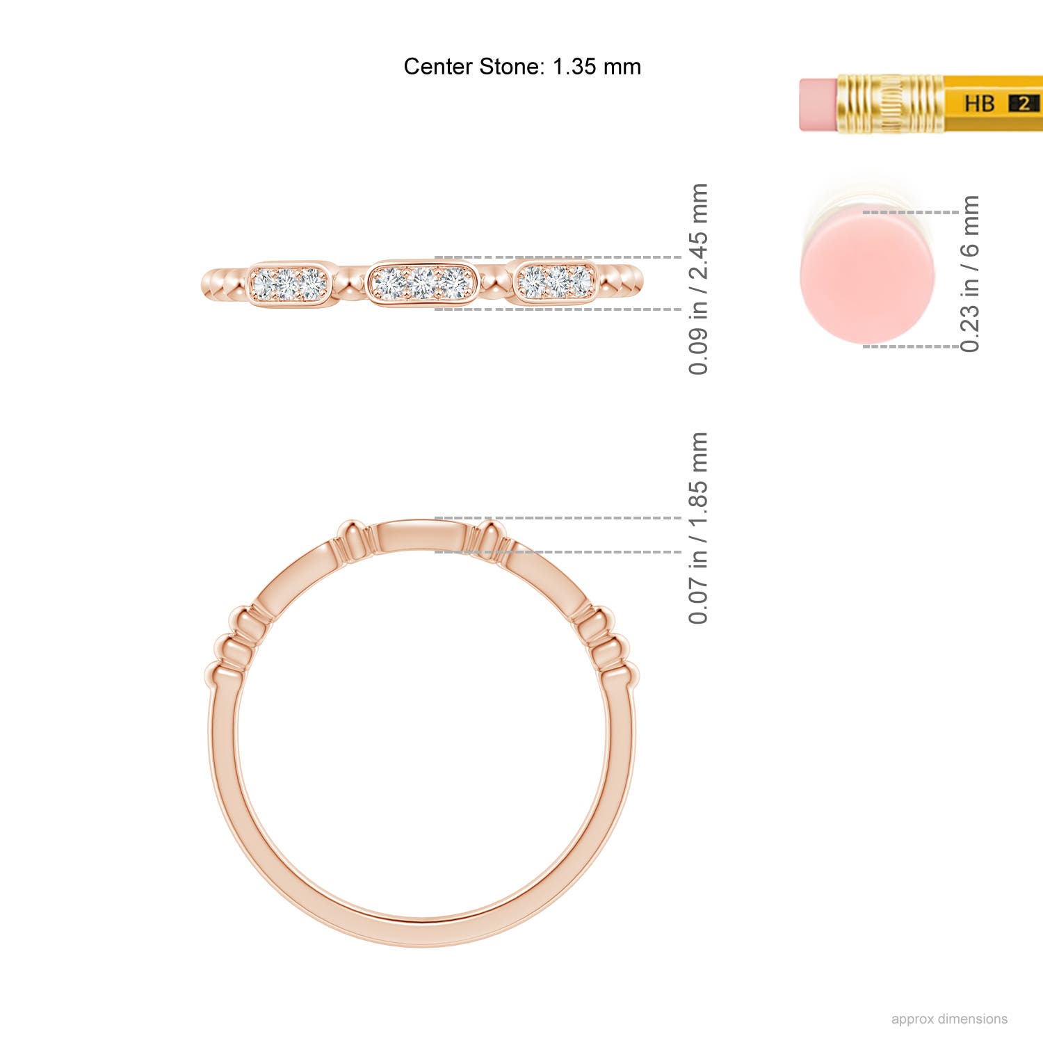 G, VS2 / 0.1 CT / 14 KT Rose Gold