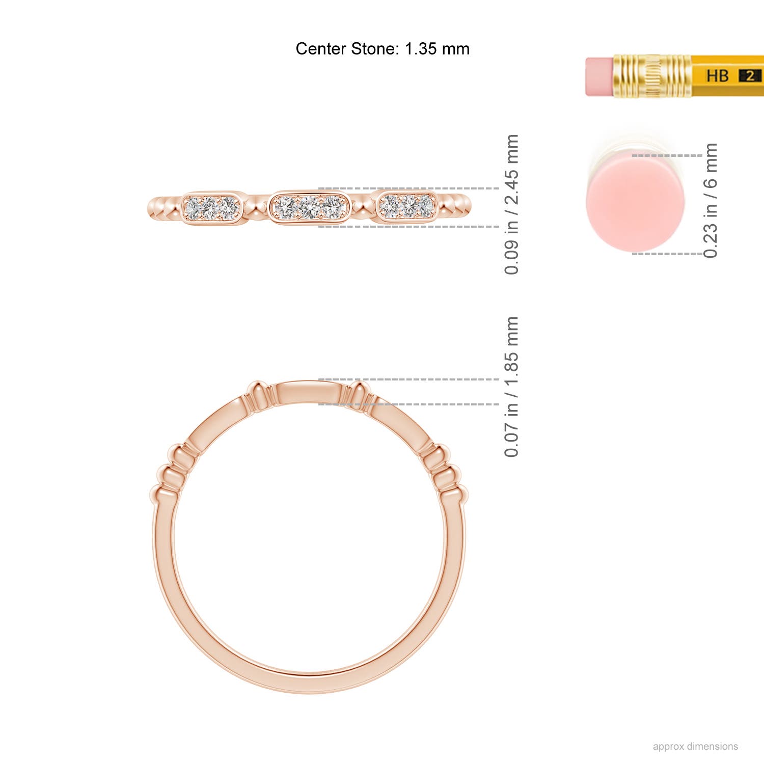 I-J, I1-I2 / 0.1 CT / 14 KT Rose Gold