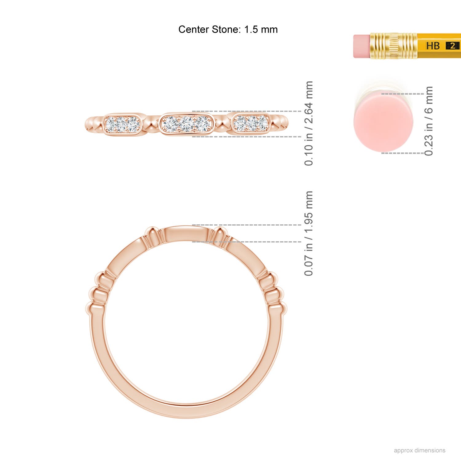 G, VS2 / 0.13 CT / 14 KT Rose Gold