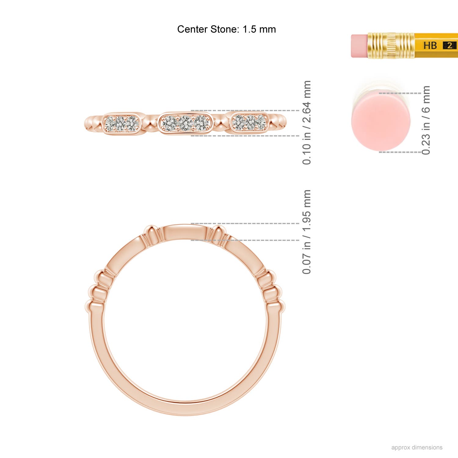 K, I3 / 0.13 CT / 14 KT Rose Gold