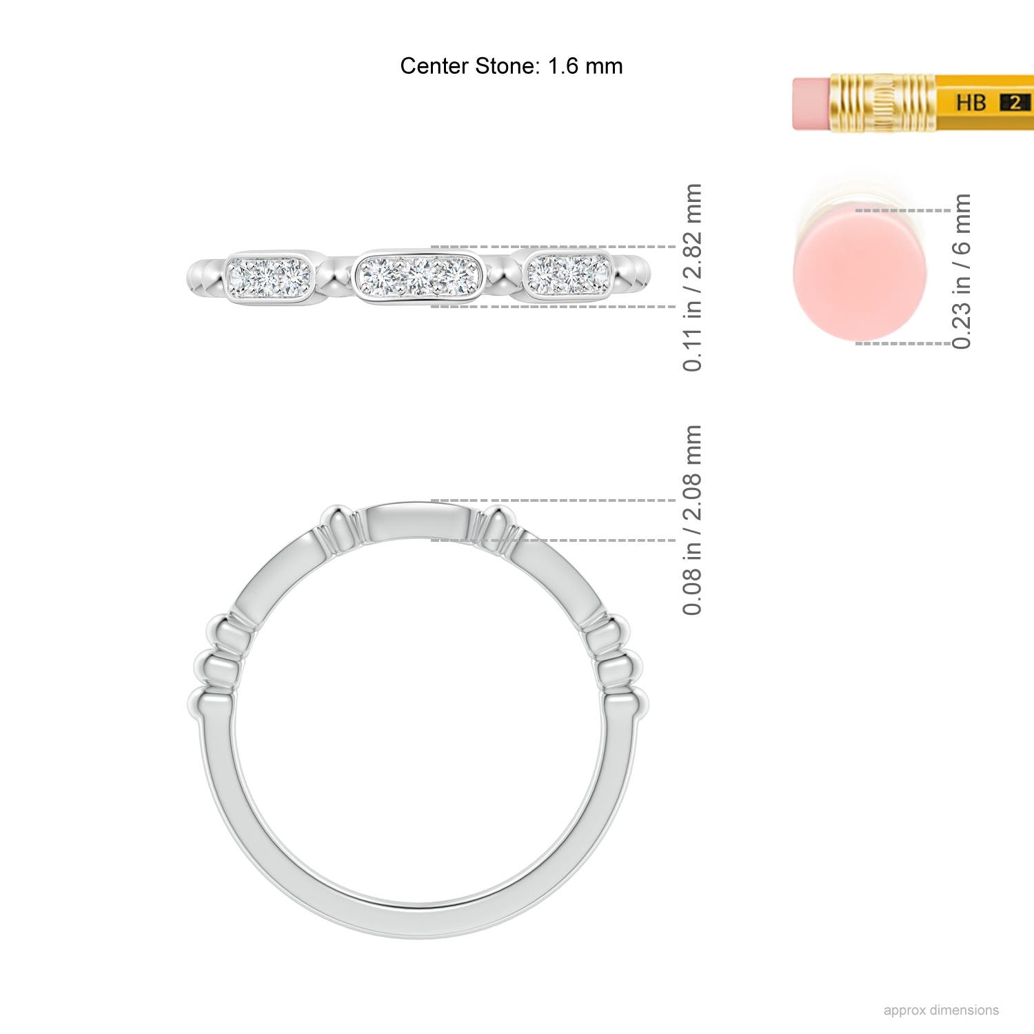 G, VS2 / 0.16 CT / 14 KT White Gold