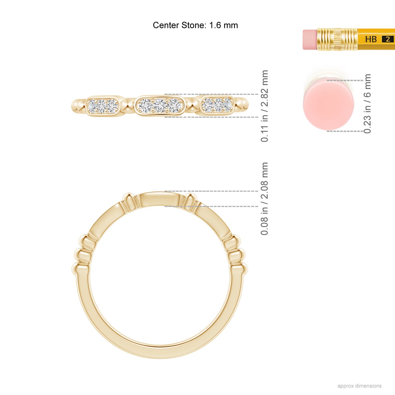 H, SI2 / 0.16 CT / 14 KT Yellow Gold