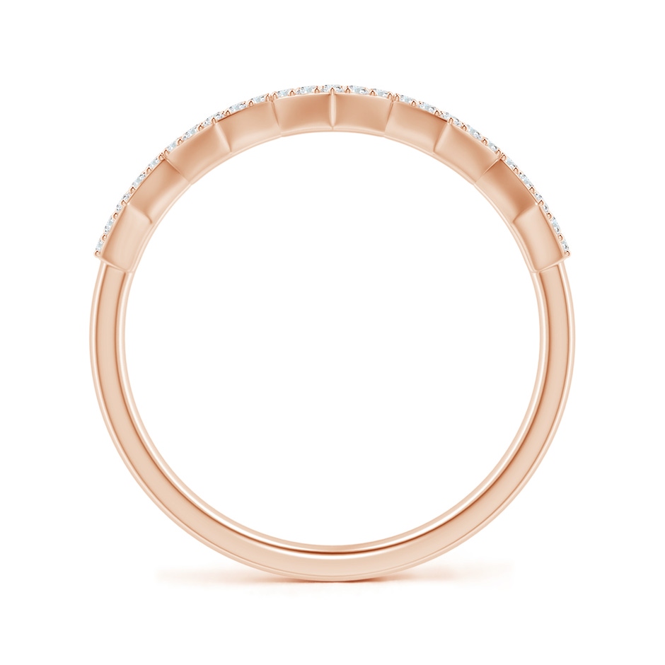 1mm GVS2 Diamond Hexagonal Wedding Band in Rose Gold side-1
